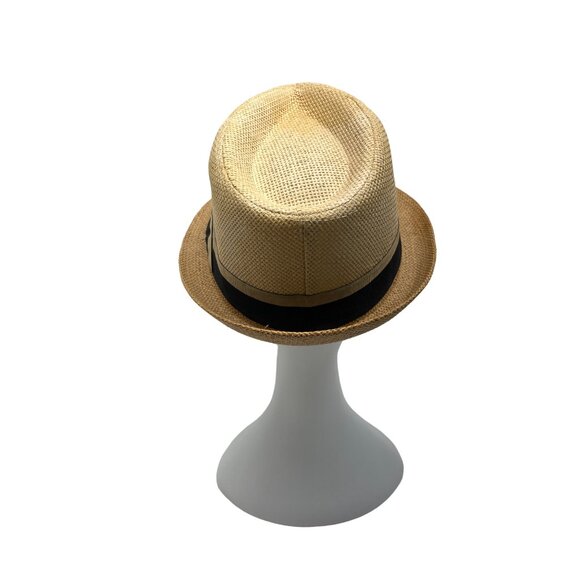 Westend Mens Natural Straw Fedora With Black Band - Picture 5 of 11